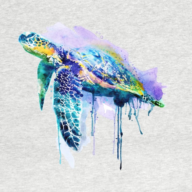 Watercolor Sea Turtle by Marian Voicu